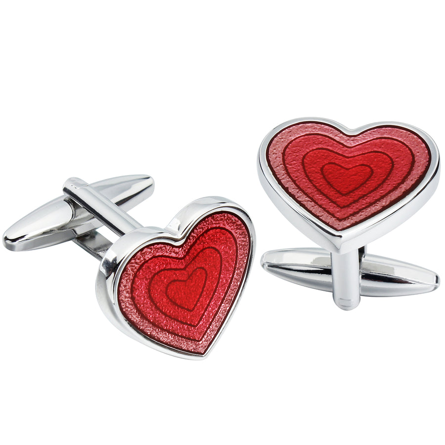 Red Heart Shaped Cufflinks