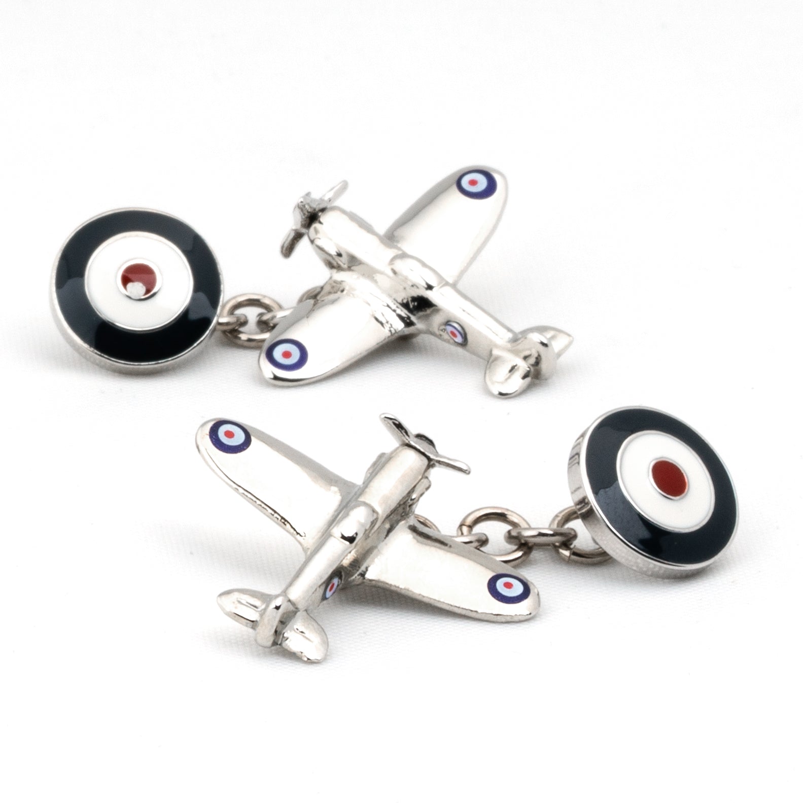 Spitfire Plane Cufflinks with Chain and Roundel