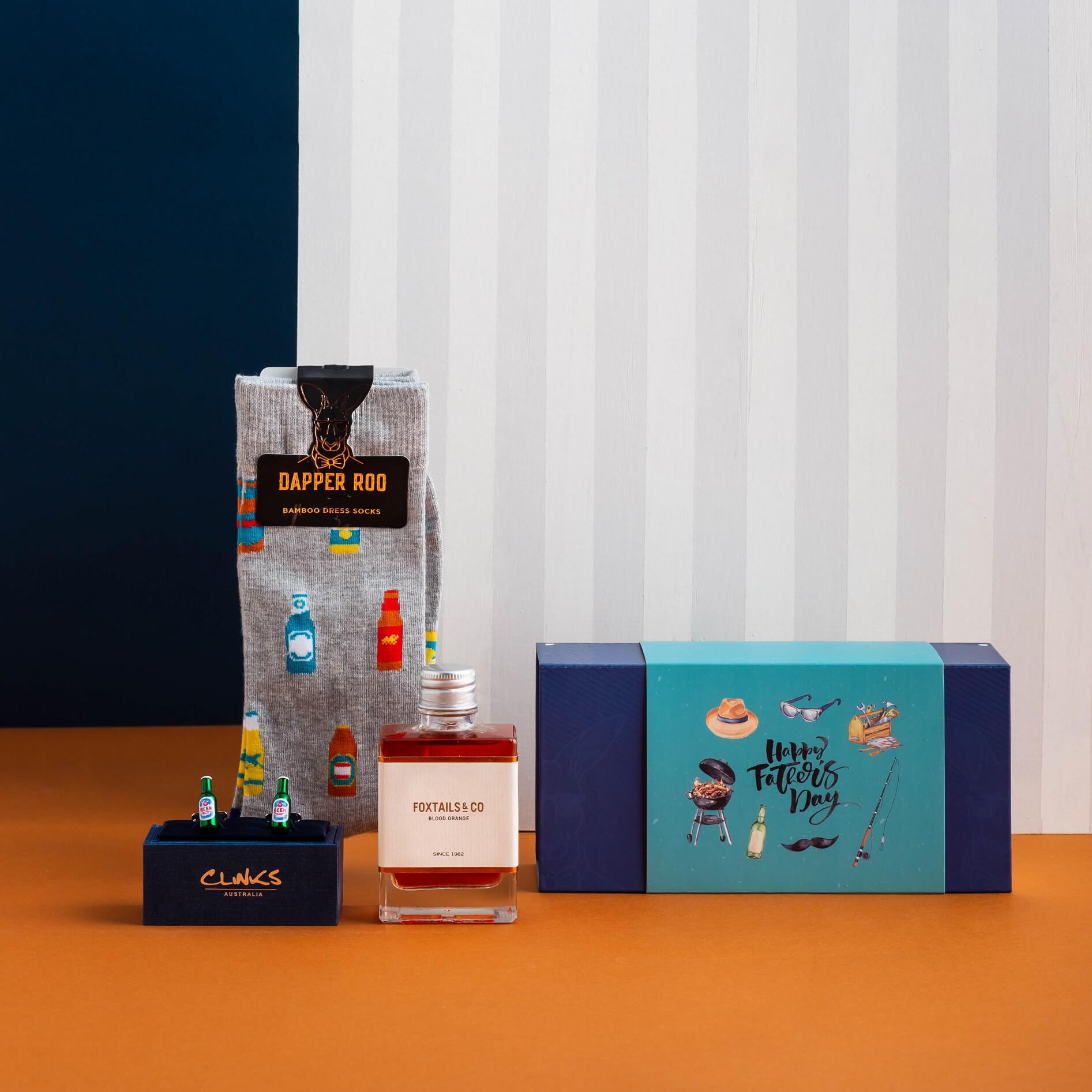 Beer Cocktail Gift Set, Gift Sets, Location: SK2031+CL6032, GS3002, Socks, Cufflinks, Clinks Australia