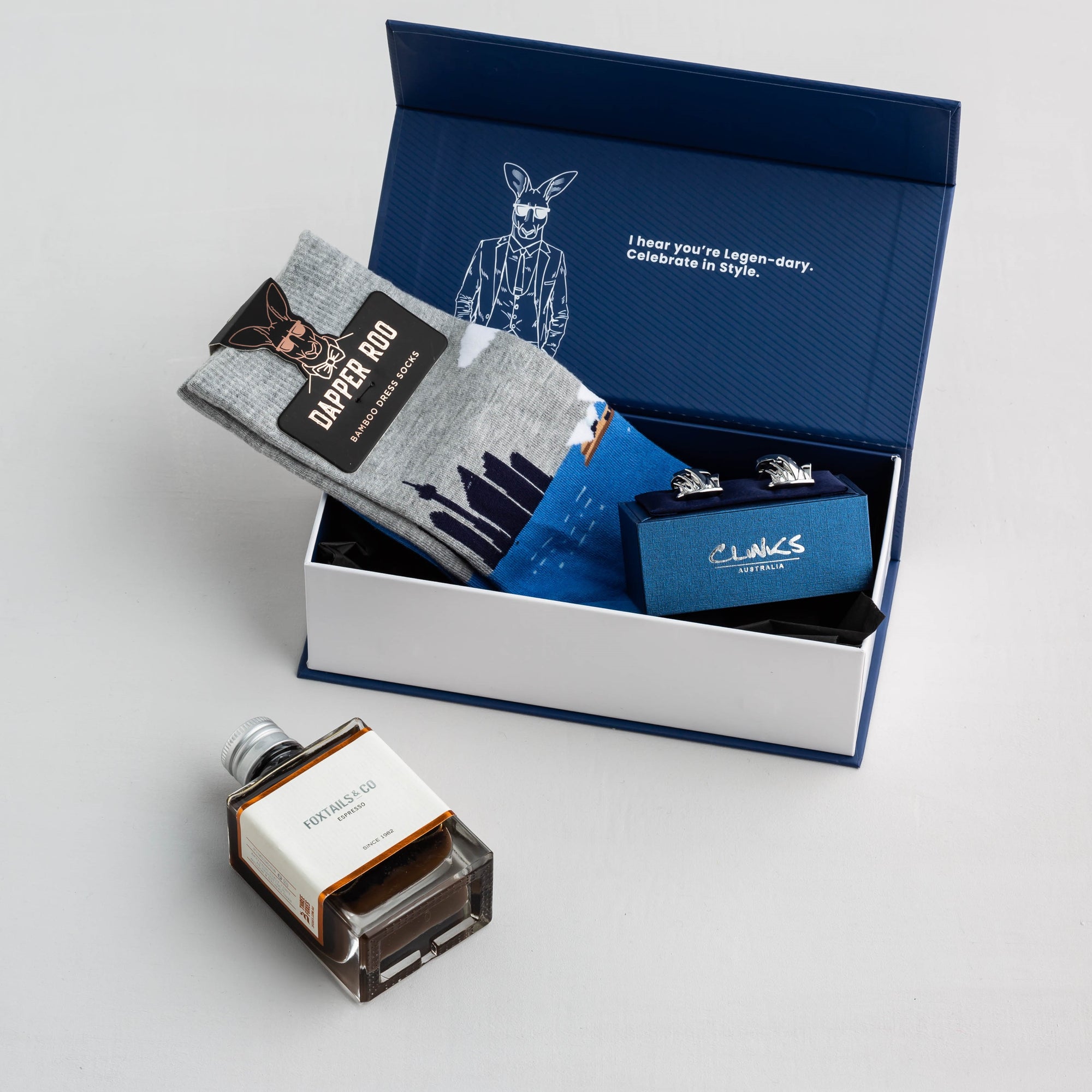 Sydney Cocktail Gift Set, Sydney Gift Sets, Socks Gift Sets, Gift Sets, Socks, Cufflinks, Location: SK2016+CL8530, GS3005, Clinks Australia