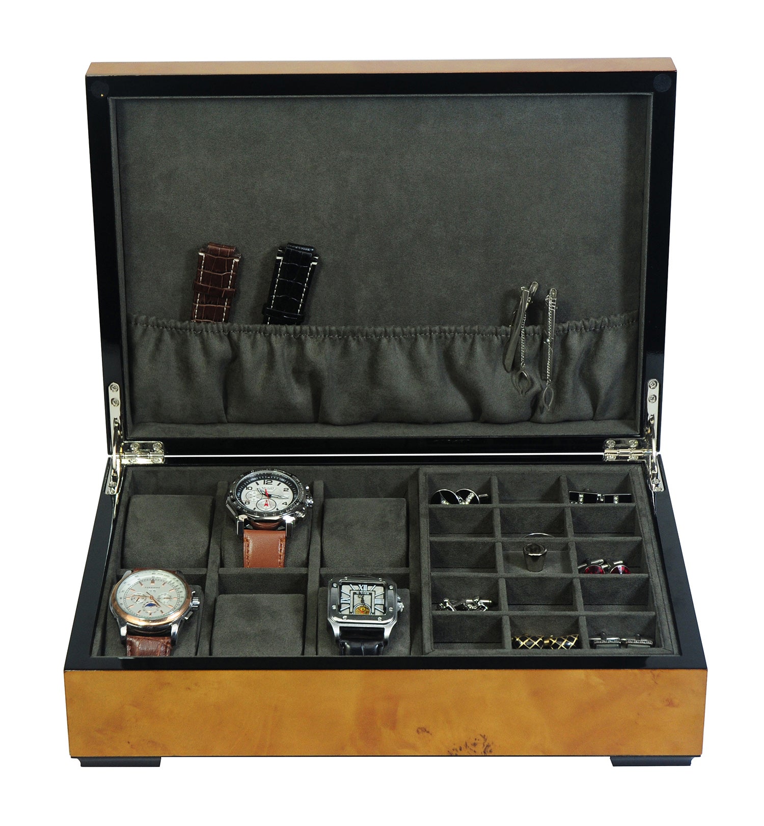 Worl Map , Burl Wooden Watch Box + Jewellery, 6 Watch Box, Cufflink Watch Box + Jewellery, Cuffed Watch Box, Clinks Australia Watch Box + Jewellery, Burl Watch Boxes on Cuffed, Australia Watch Box, Watch + Jewellery Storage Box, Cufflink Watch Display Box, Burl Watch Box, Wooden Watch Box, Burl, Watch Boxes + jewellery, CB5060, Clinks Australia