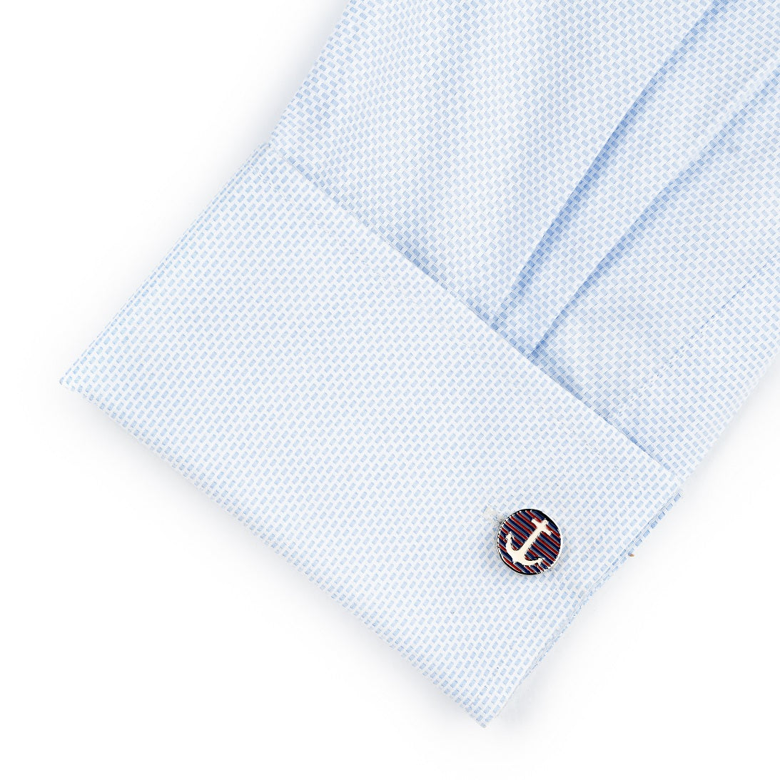 Red and Blue Stripes Anchor Cufflinks