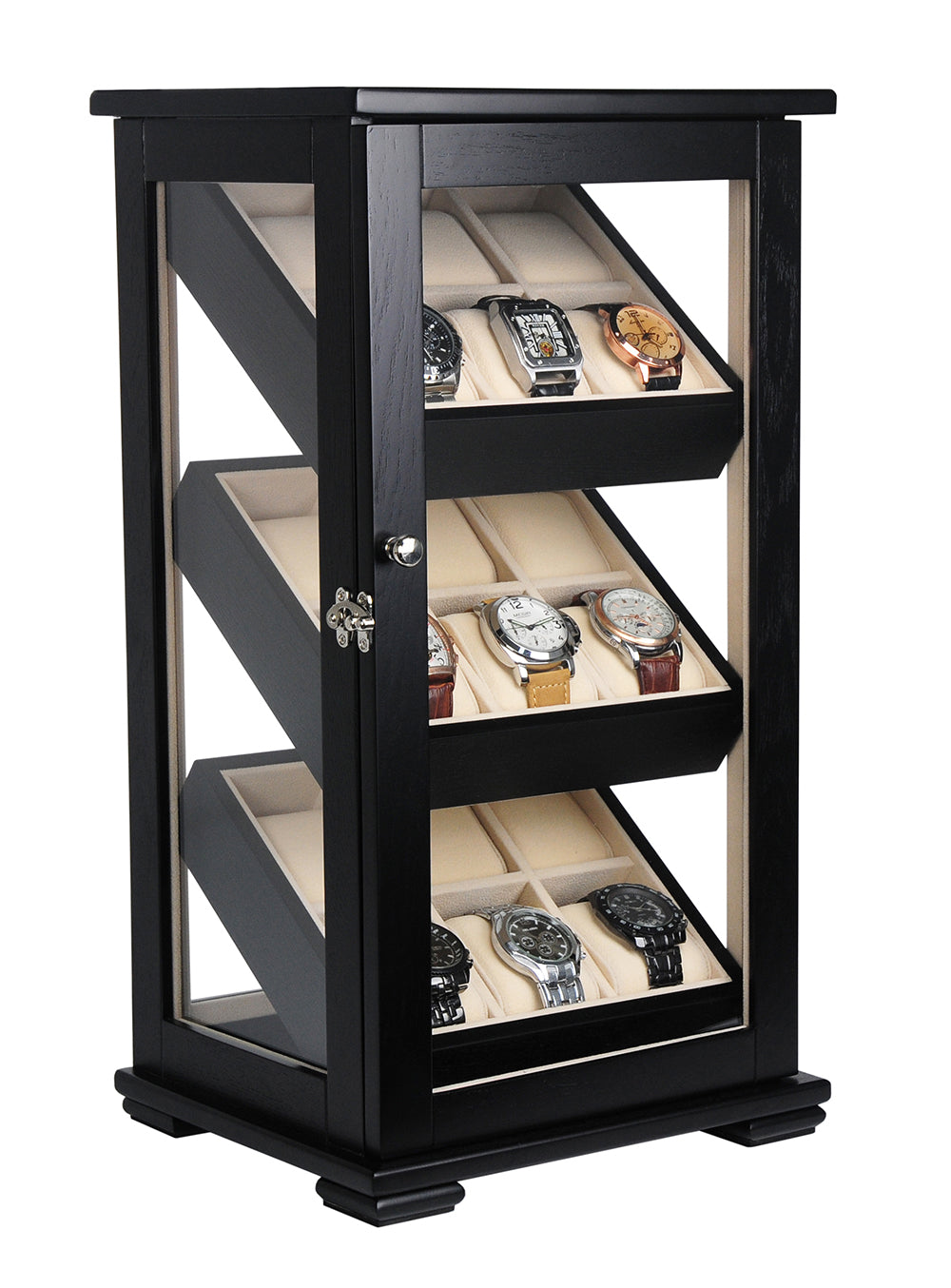 Black Wooden Watch Cabinet, 18 Watch Box, Cuffed Watch Box, Clinks Australia Watch Box, Black Watch Boxes on Cuffed, Australia Watch Box, Watch Storage Box, Watch Display Box, 18 Slots Watch Boxes, Watch Boxes for 18, Wooden Watch Box, Wooden Watch Storage Box, Wooden Watch Cabinet, Black, Storage Box, CB5050, Clinks Australia