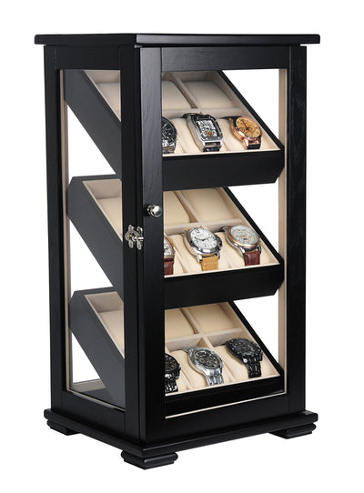 Black Wooden Watch Cabinet, 18 Watch Box, Cuffed Watch Box, Clinks Australia Watch Box, Black Watch Boxes on Cuffed, Australia Watch Box, Watch Storage Box, Watch Display Box, 18 Slots Watch Boxes, Watch Boxes for 18, Wooden Watch Box, Wooden Watch Storage Box, Wooden Watch Cabinet, Black, Storage Box, CB5050, Clinks Australia