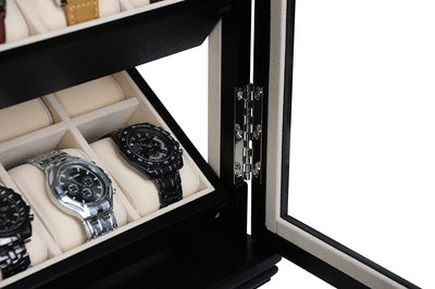 Black Wooden Watch Cabinet, 18 Watch Box, Cuffed Watch Box, Clinks Australia Watch Box, Black Watch Boxes on Cuffed, Australia Watch Box, Watch Storage Box, Watch Display Box, 18 Slots Watch Boxes, Watch Boxes for 18, Wooden Watch Box, Wooden Watch Storage Box, Wooden Watch Cabinet, Black, Storage Box, CB5050, Clinks Australia