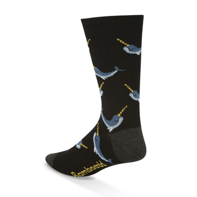 Mens Knarly Narwhal Sock, Socks, Bamboozld, Bamboo, Cotton, Spandex, SK1573, Men's Socks, Socks for Men, Clinks Australia