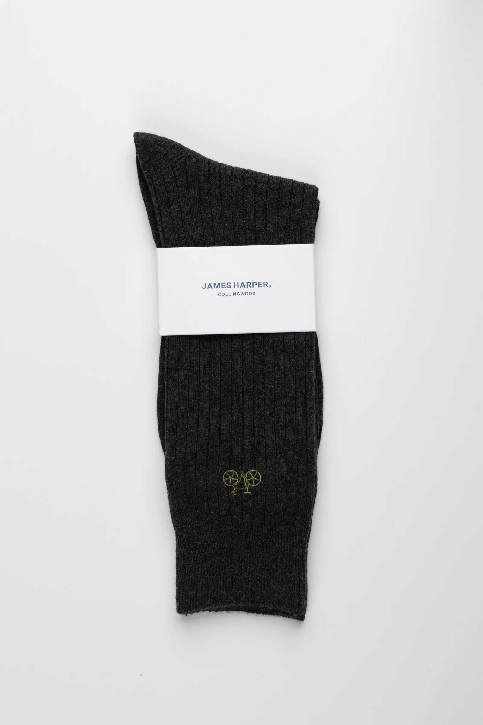 Charcoal Marle Ribbed Socks