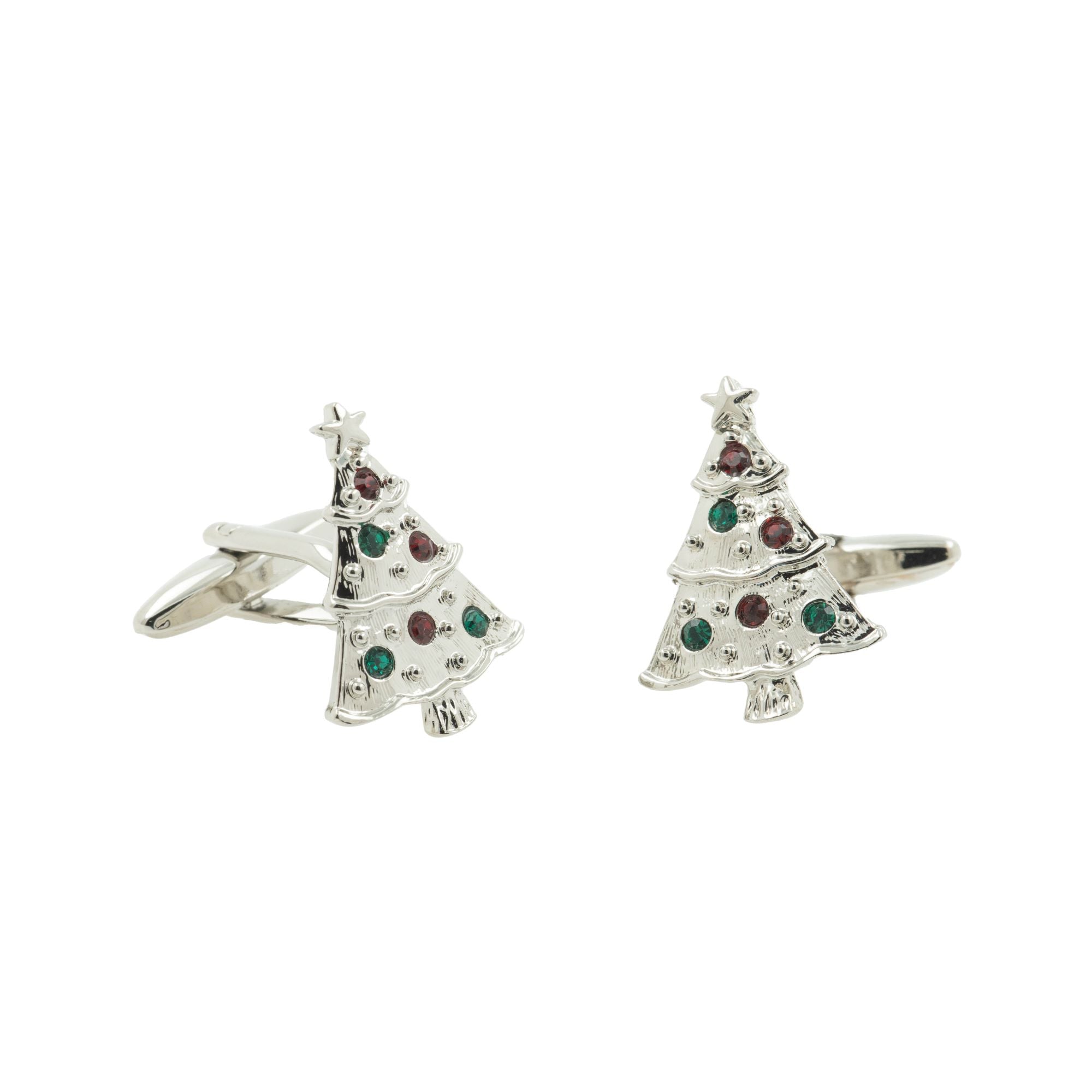 Silver Christmas Tree Cufflinks