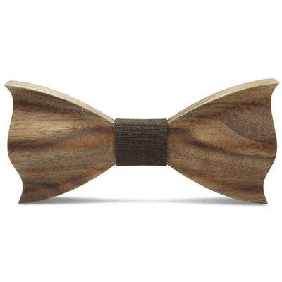 Dark Wood Brown Fabric Adult Bow Tie