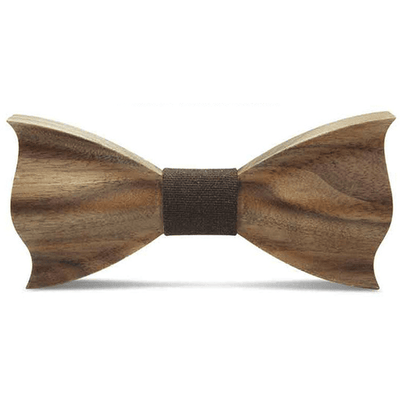 Dark Wood Brown Fabric Adult Bow Tie