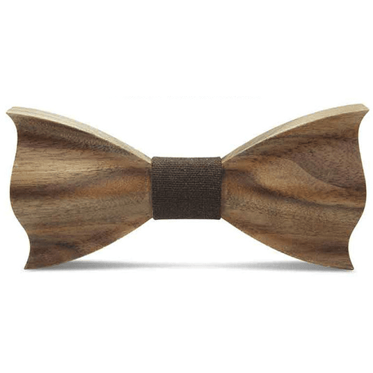 Dark Wood Brown Fabric Adult Bow Tie