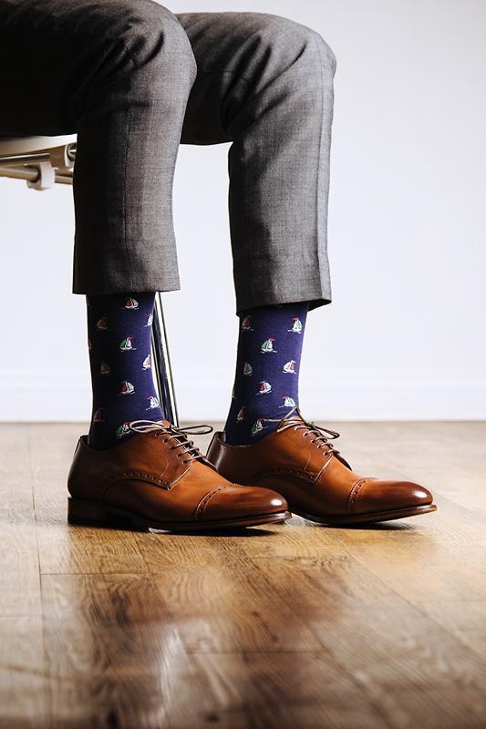 Ship Happens Sock, Socks, Alynn Socks, Navy Blue, Carded Cotton, Nylon, Spandex, SK1007, Men's Socks, Socks for Men, Clinks Australia