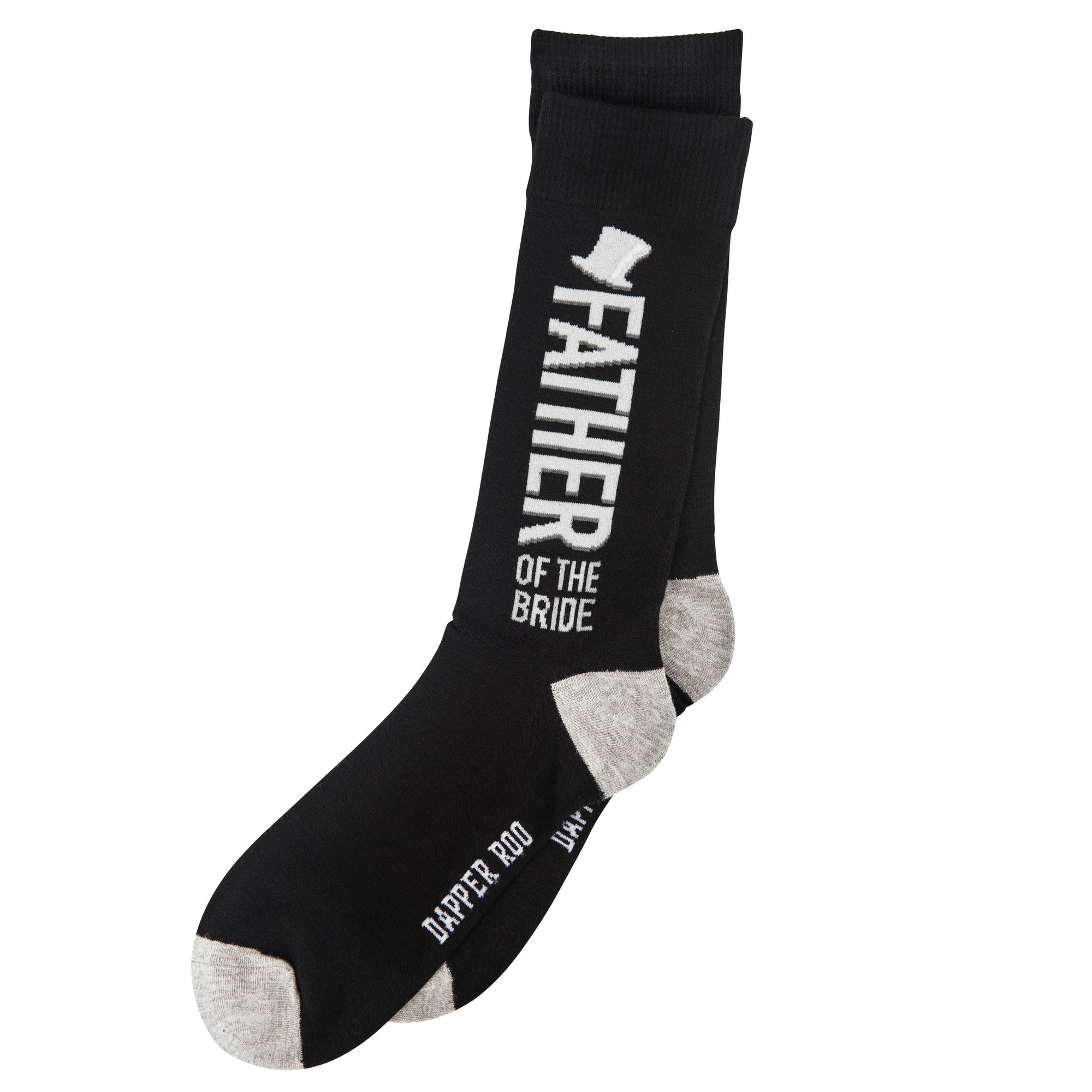Father of the Bride Wedding Party Bamboo Socks by Dapper Roo, Father of the Bride Wedding Bamboo Socks, Dapper Roo, Socks, Black, Grey, White, Bamboo, Elastane, Nylon, Elastic, SK2009, Men's Socks, Socks for Men, Clinks Australia