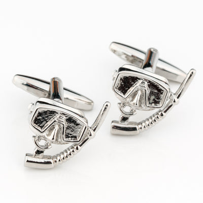 Snorkelling Mask Cufflinks Silver