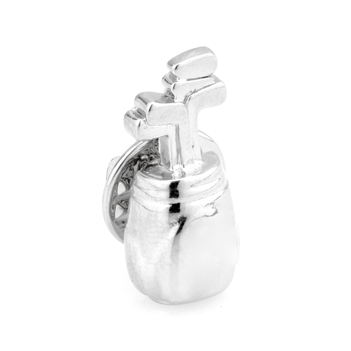 Silver Golf Bag with Clubs Lapel Pin