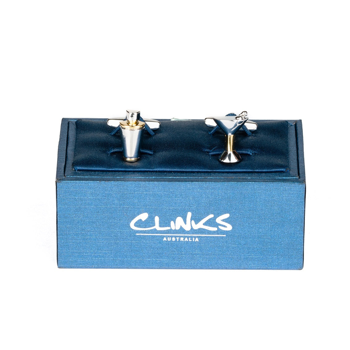 Silver/Gold Cocktail Glass & Shaker Cufflinks