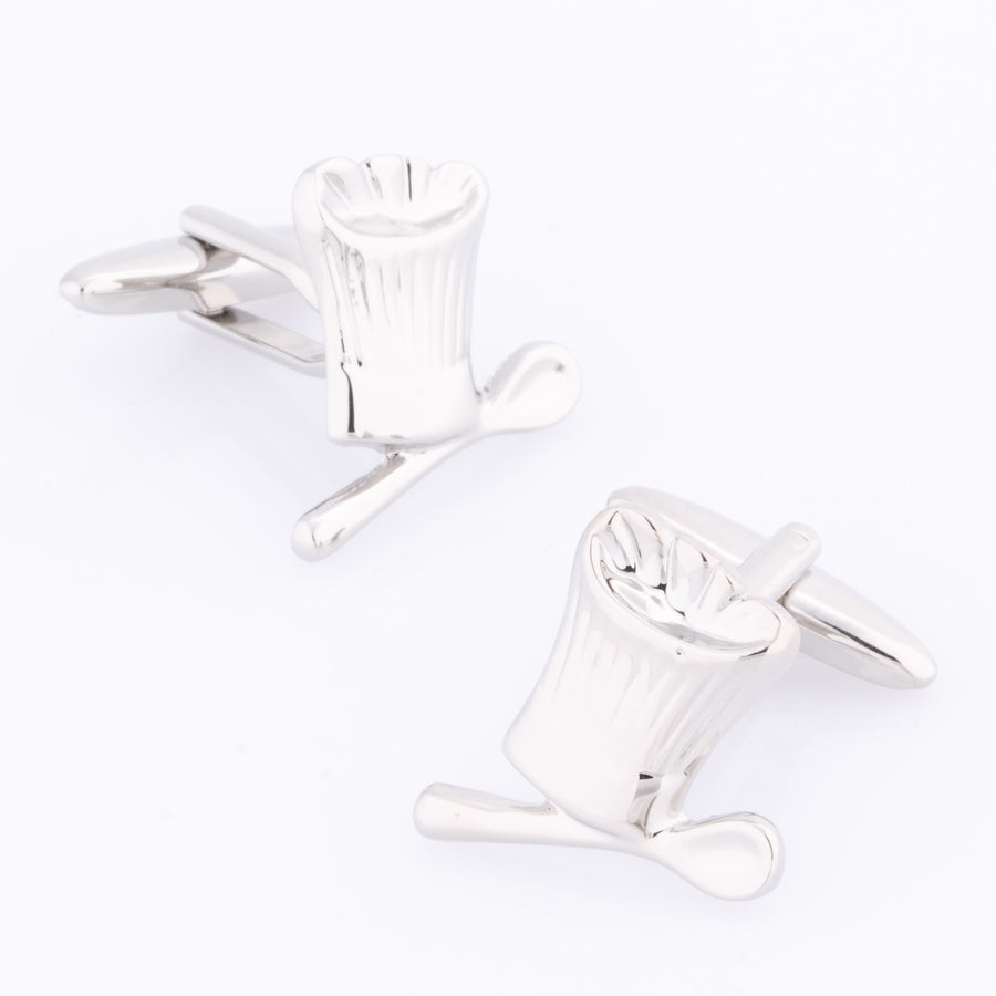 Chefs Hat & Spoon Silver Cufflinks