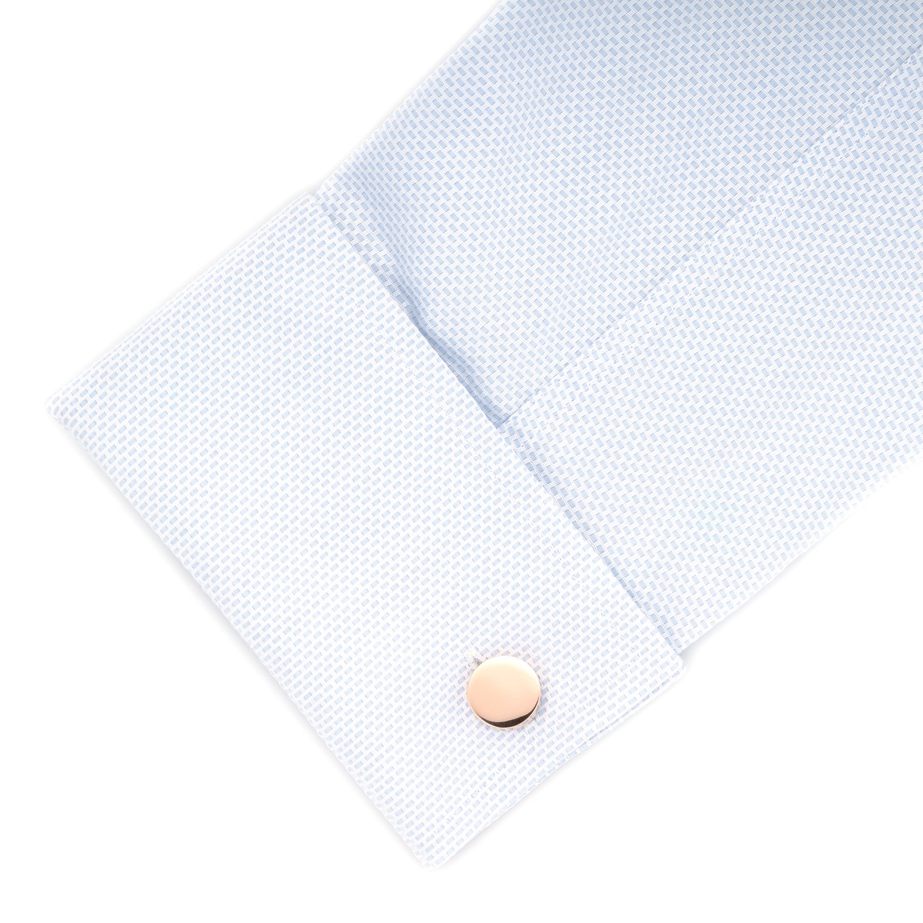Engravable Round Cufflinks Rose Gold