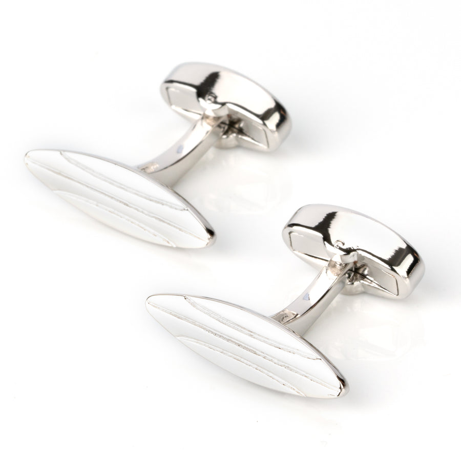 Silver Surfboard Cufflinks