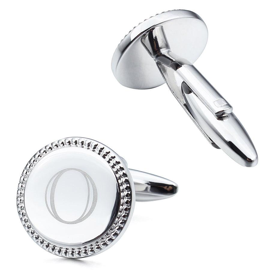 Letter O Initial Cufflinks -Round